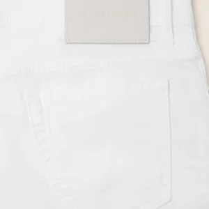 Bard Regular-Slim 5 Pocket Pants in White Stretch Corduroy - Image 3