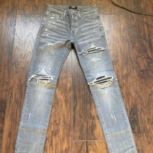 Amiri Men's Grey and Blue Jeans - Image 1
