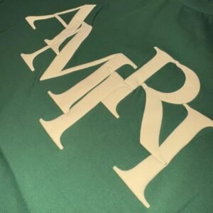 Amiri Men's Green and Cream T-shirt - Image 2