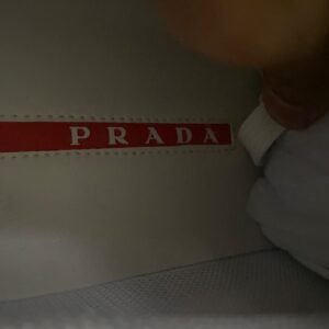 Prada Men's Red and White Trainers - Image 2