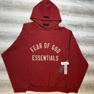 Fear of God Men's Burgundy and Red Hoodie - Image 1