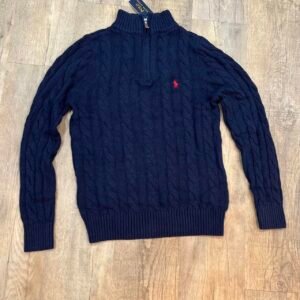 Ralph Lauren Men’s Navy and Blue Jumper
