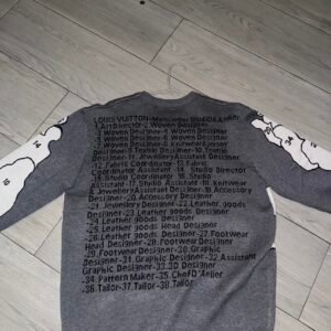 Louis Vuitton Men's Grey and White Jumper - Image 3