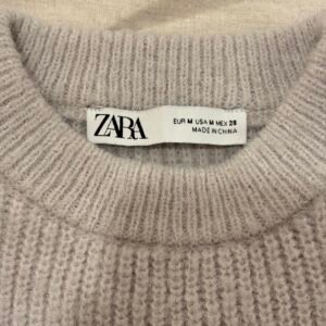 Zara Women's Grey and Cream Jumper - Image 3