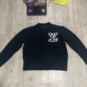 Louis Vuitton Men's Black and Navy Jumper - Image 1
