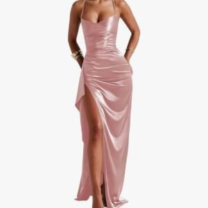 Women's Pink and Tan Dress - Image 4