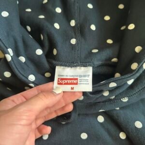 Supreme Men's Black and Navy Hoodie - Image 4