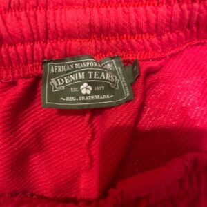 Denim Tears Men's Red and Grey Shorts - Image 4