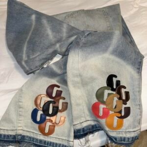 Gallery Dept. Men's Blue and Grey Jeans - Image 5