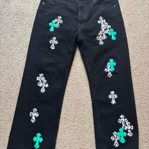 Men's Black and Navy Jeans - Image 1
