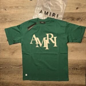 Amiri Men's Green and Cream T-shirt - Image 1