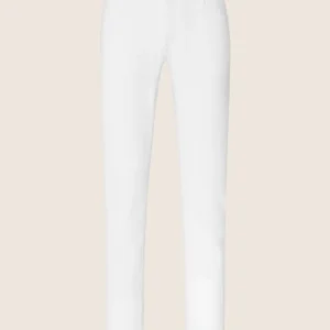 Bard Regular-Slim 5 Pocket Pants in White Stretch Corduroy - Image 1