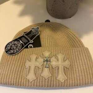 Chrome Hearts Men's Cream and Tan Hat - Image 2
