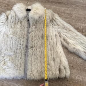 Women's Cream and White Coat - Image 3