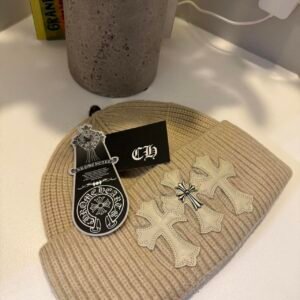 Chrome Hearts Men's Cream and Tan Hat - Image 3
