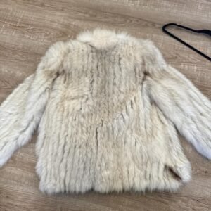 Women's Cream and White Coat - Image 4