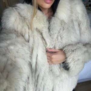 Women's Cream and White Coat - Image 8