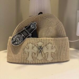 Chrome Hearts Men's Cream and Tan Hat - Image 1