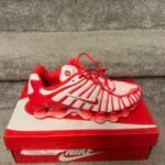 Nike Shox red trainers