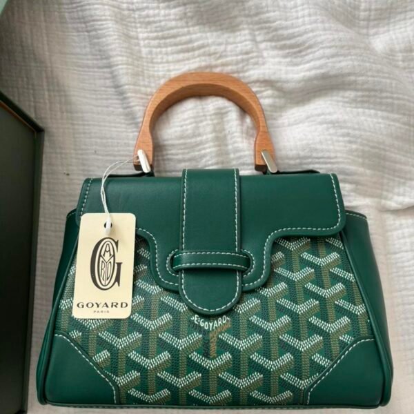Goyard green mini handbag Saigon Top Handle Bag Coated Canvas Brand new✔️
