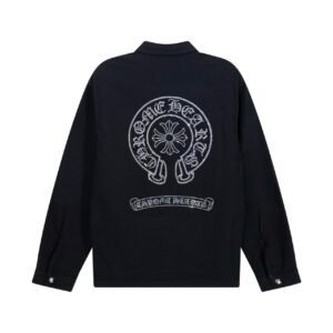 Chrome Hearts diamond horseshoe cross shirt denim jacket - Image 2