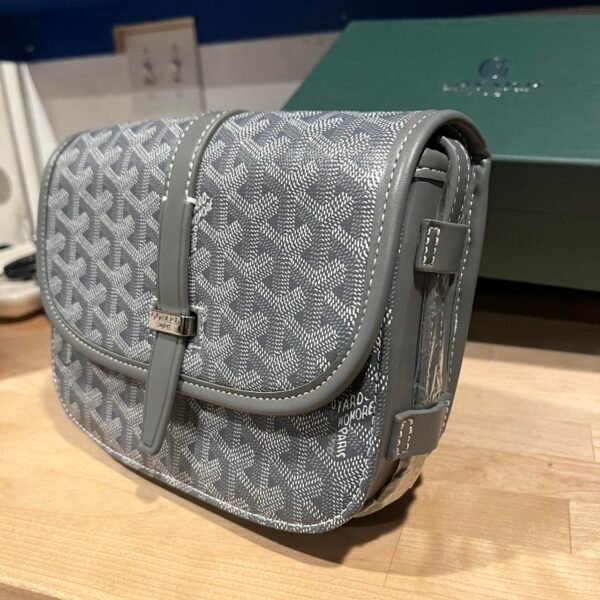 Goyard grey saddle bag