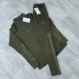Nike Strike Dri Fit Tracksuit Half Zip Track Top Pants Bottoms Set – Khaki [L]