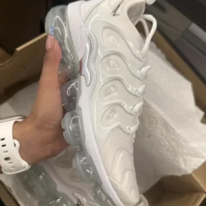 Nike Air VaporMax Plus White Cushioned Sneaker Lace Up Synthetic Upper - Image 2