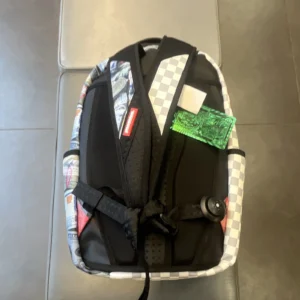 Sprayground Limited Edition Shark Mouth Checkered Money Print Backpack Medium - Image 2