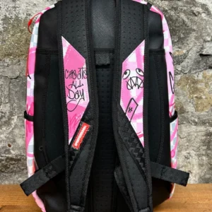 SPRAYGROUND BROKEN HEARTS CLUB PINK SMOKE CHECK BACKPACK B8672 NEW IN BAG/TAGS - Image 3