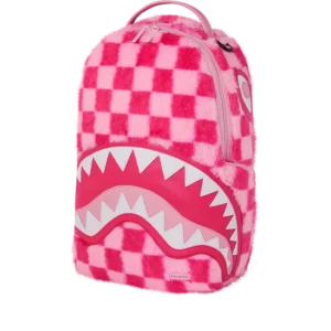 Sprayground Furzilla Shark Pink Check Backpack BRAND NEW - Image 6
