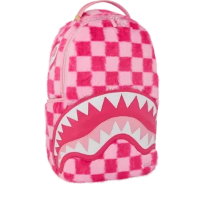 Sprayground Furzilla Shark Pink Check Backpack BRAND NEW - Image 7