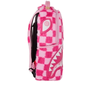 Sprayground Furzilla Shark Pink Check Backpack BRAND NEW - Image 8